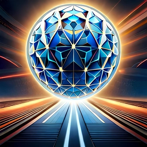Eine Kugel aus Verbindungen, die die Blockchain darstellt