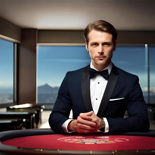 Ein Casino-Croupier begrüßt Sie