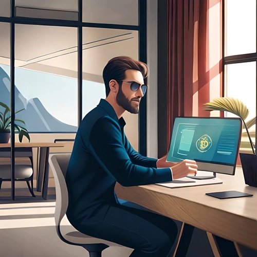 Ein Trader, der auf der Blockchain agiert
