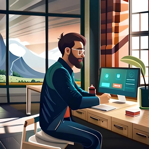 Ein Trader, der vor seinem Laptop sitzt