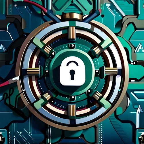 Darstellung eines Wallets mit einem darauf gezeichneten Vorhängeschloss